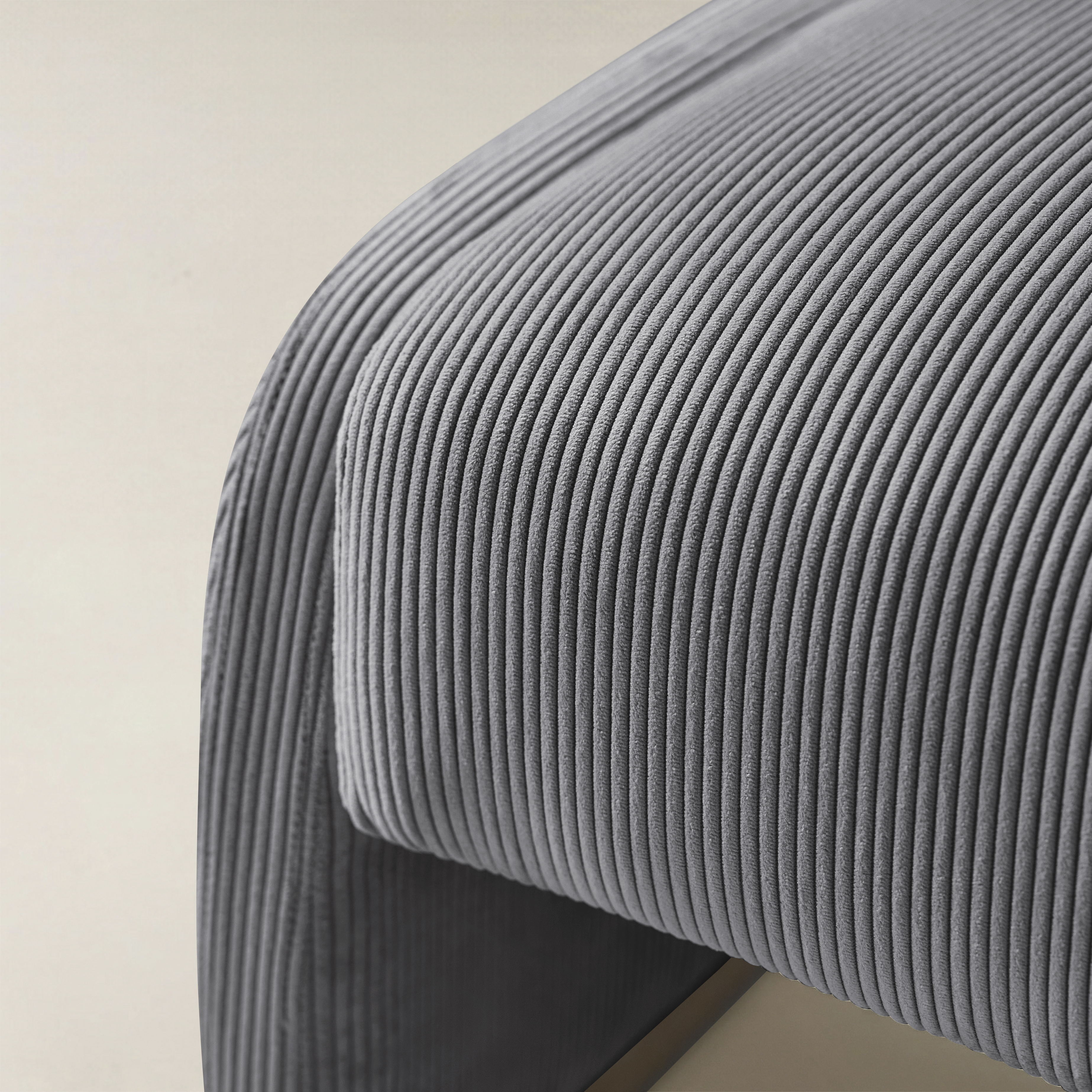 Richard Rounded Modern Design Corduroy Ottoman