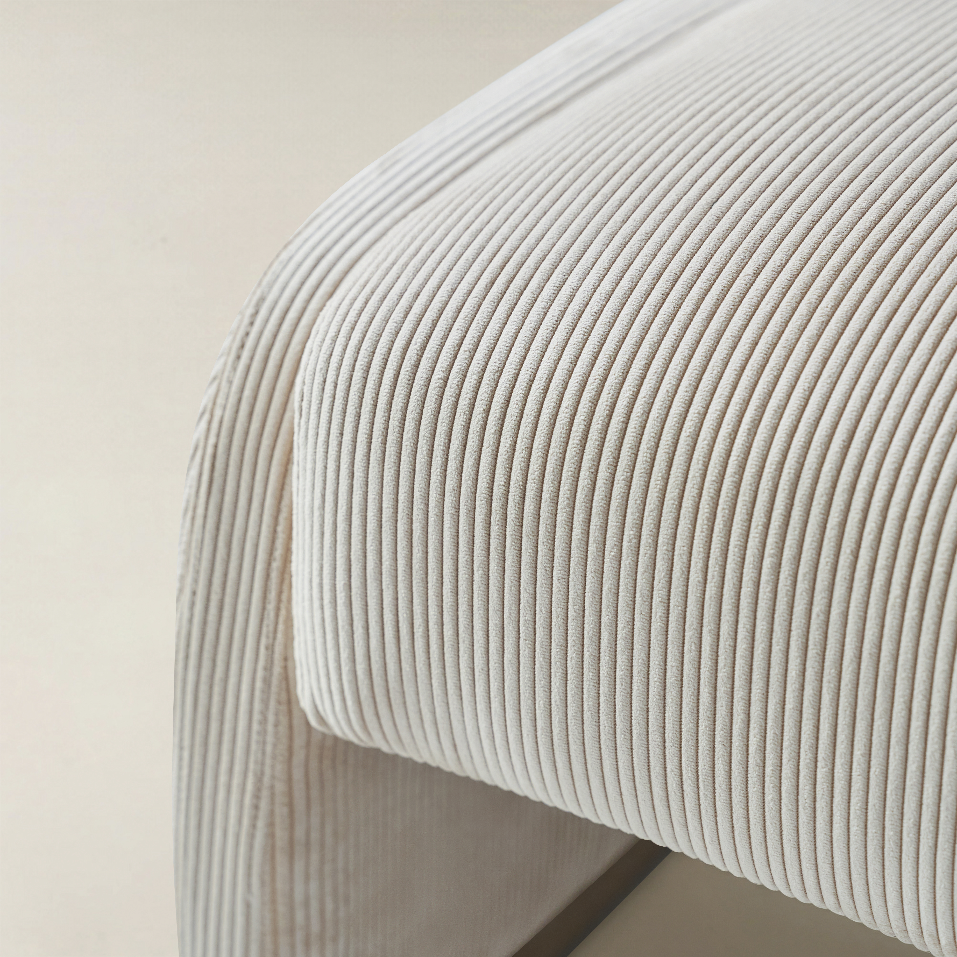 Richard Rounded Modern Design Corduroy Ottoman