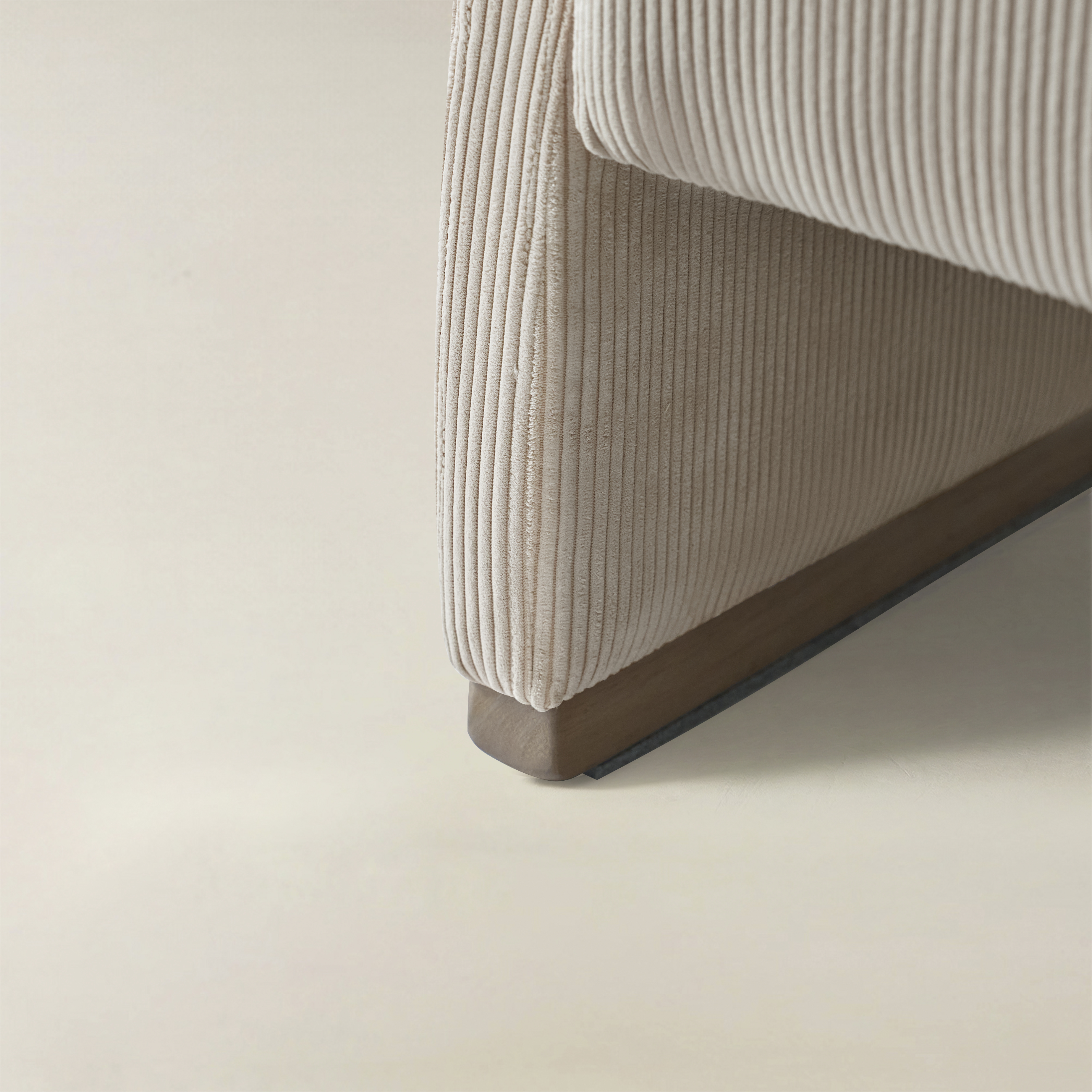 Richard Rounded Modern Design Corduroy Ottoman
