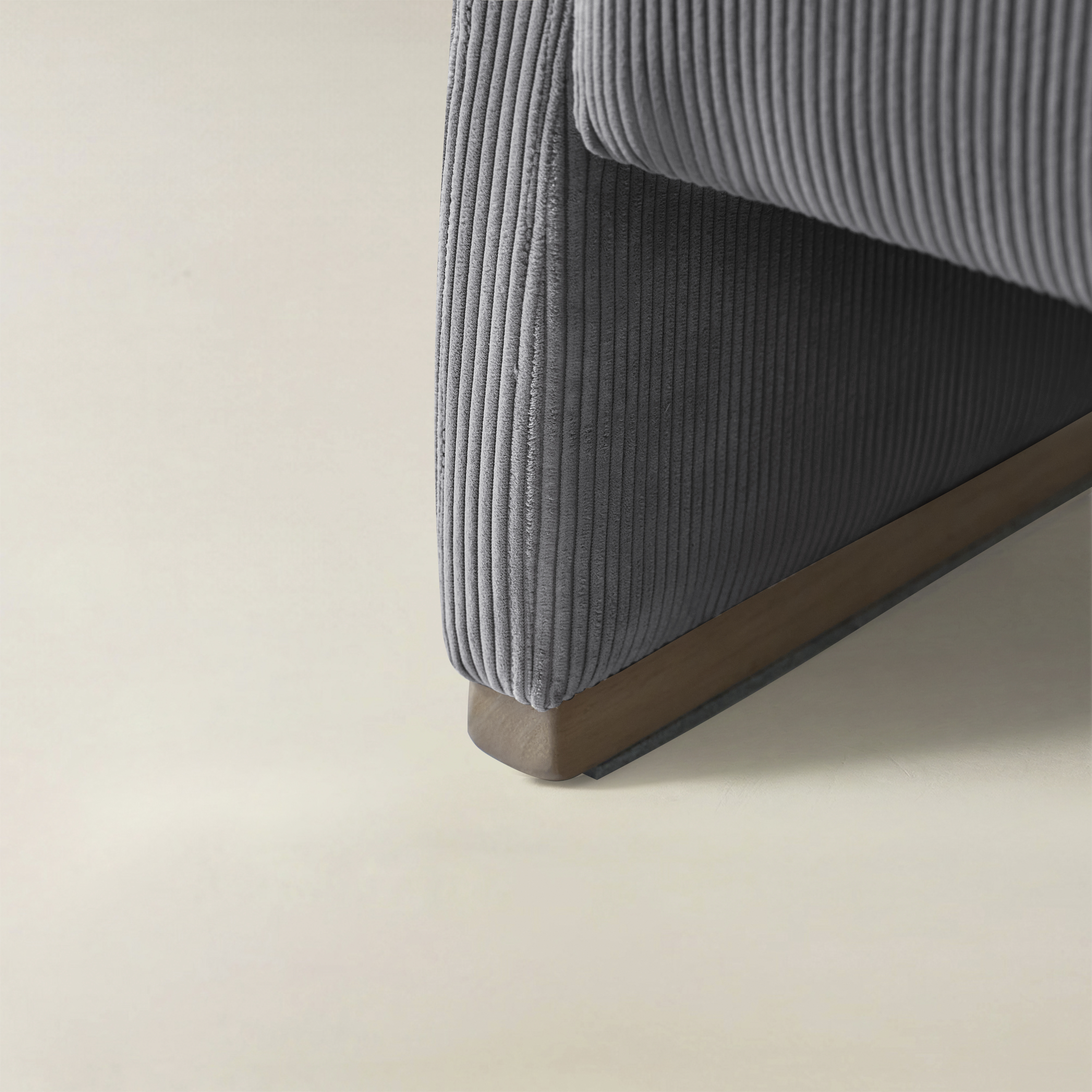 Richard Rounded Modern Design Corduroy Ottoman