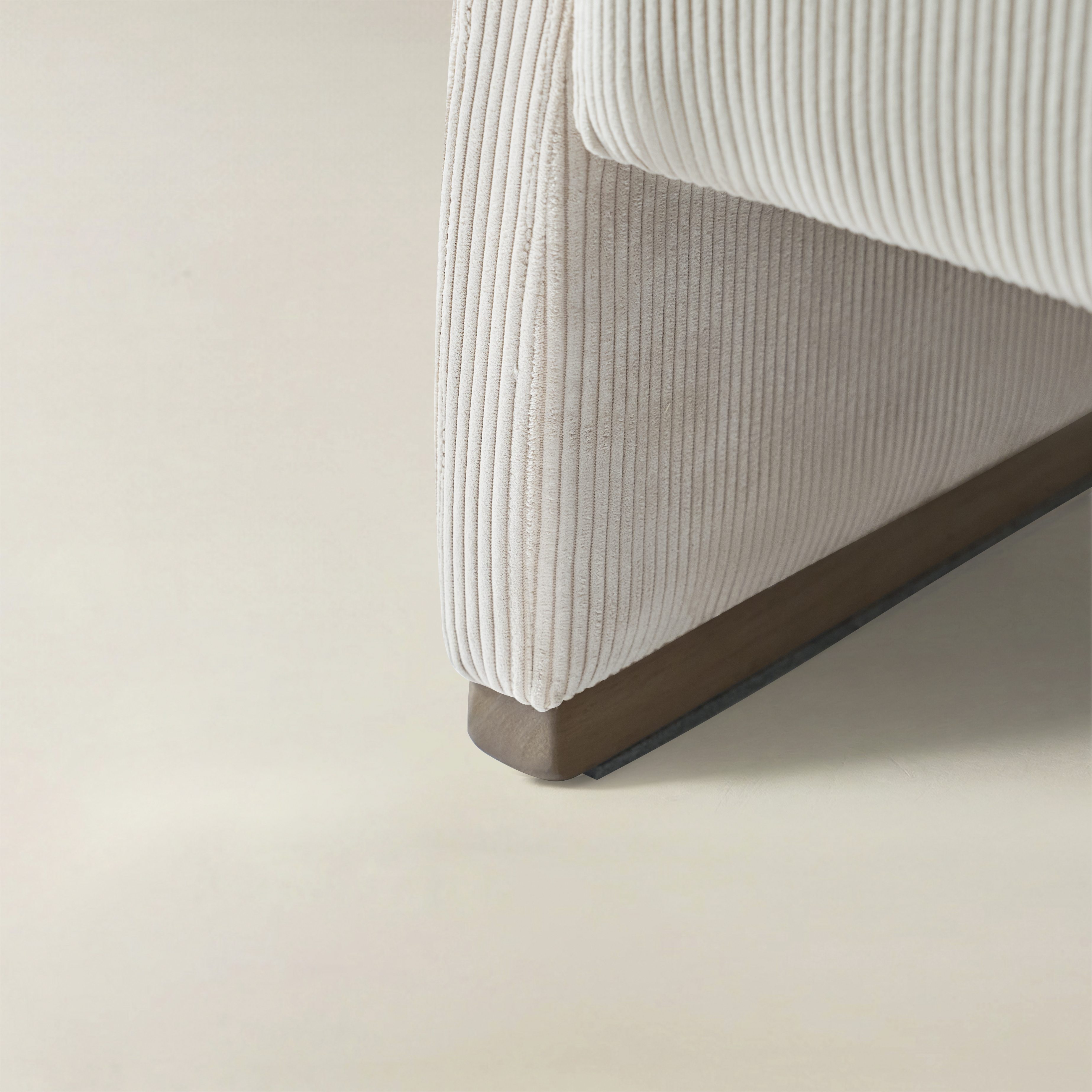 Richard Rounded Modern Design Corduroy Ottoman