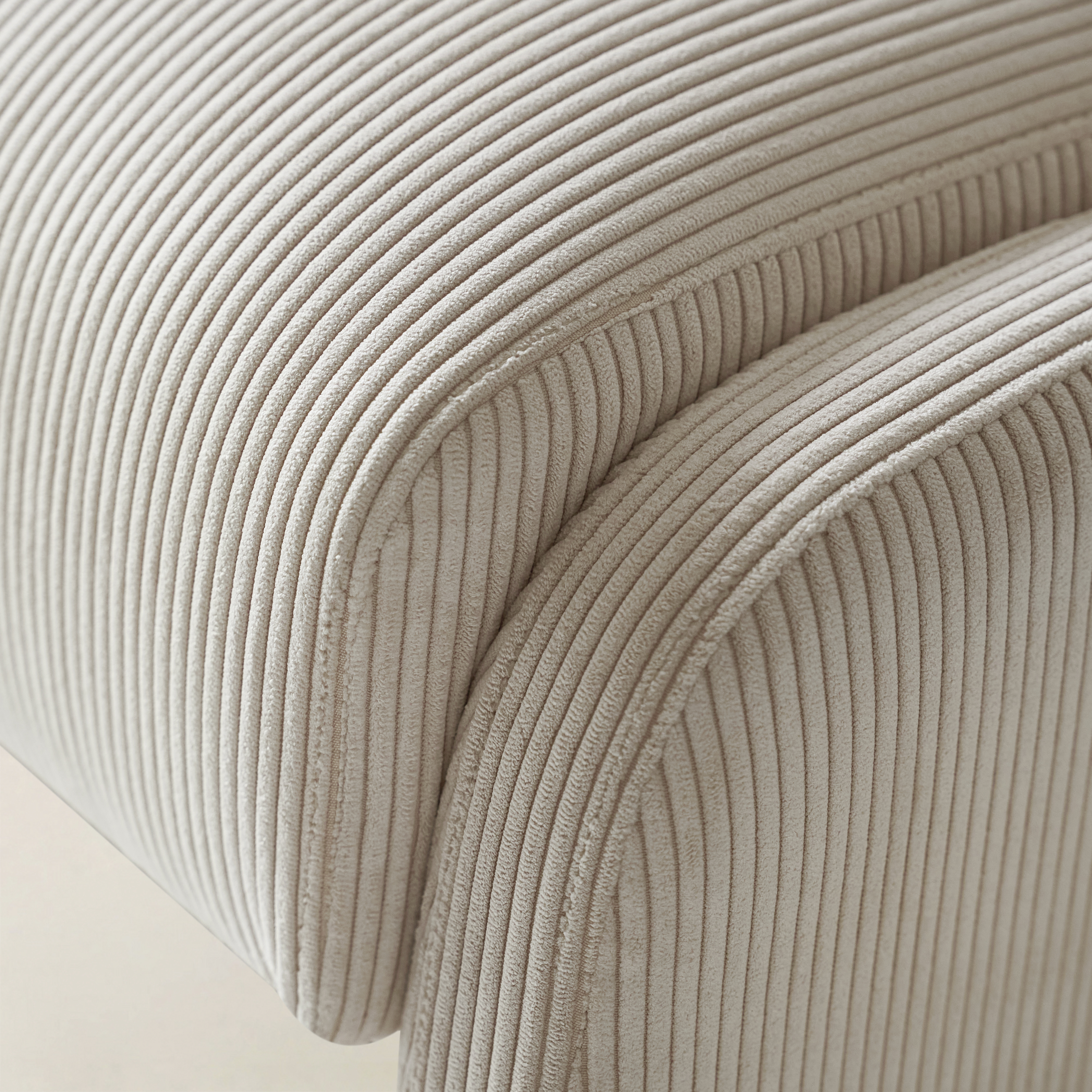 Richard Rounded Modern Design Corduroy Ottoman