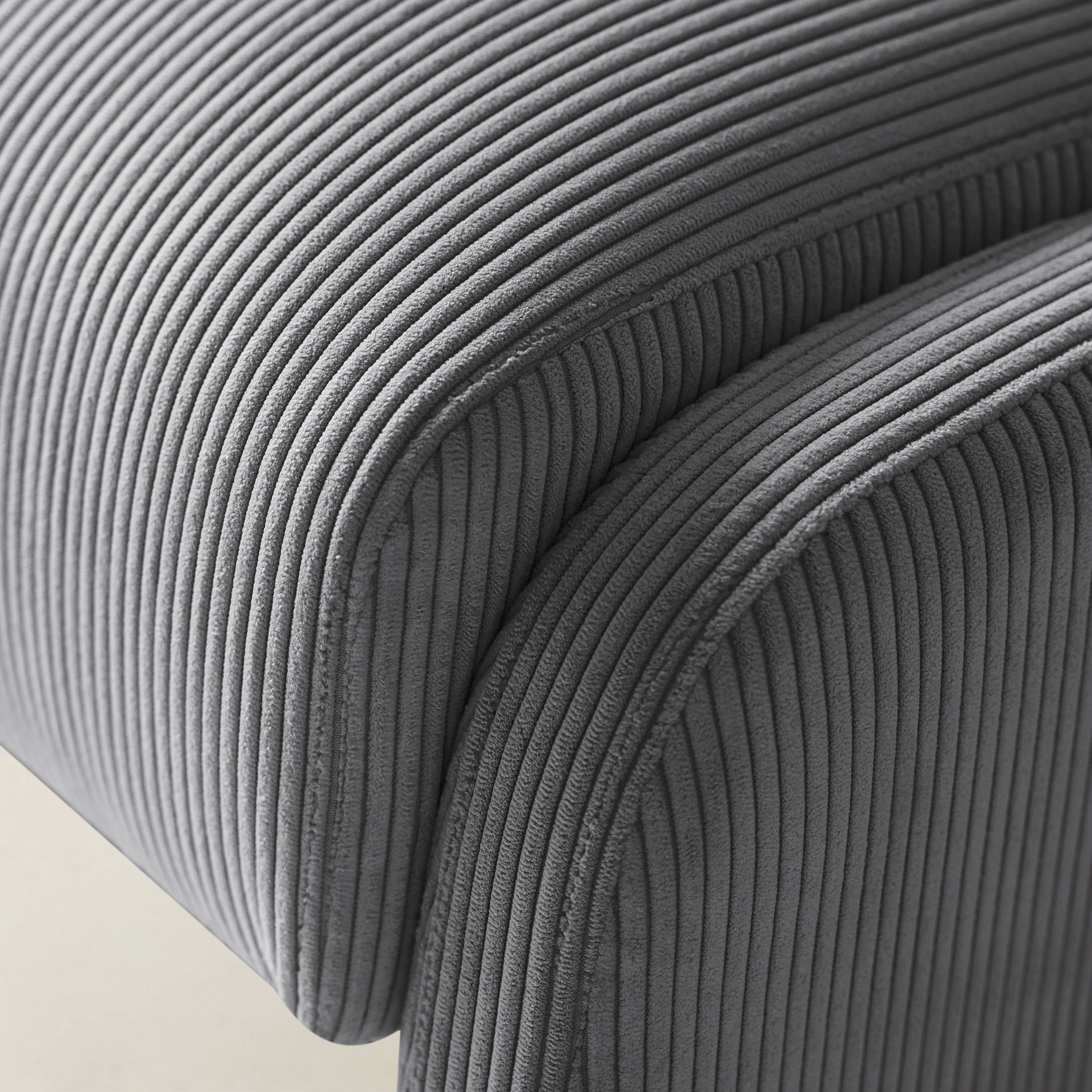 Richard Rounded Modern Design Corduroy Ottoman