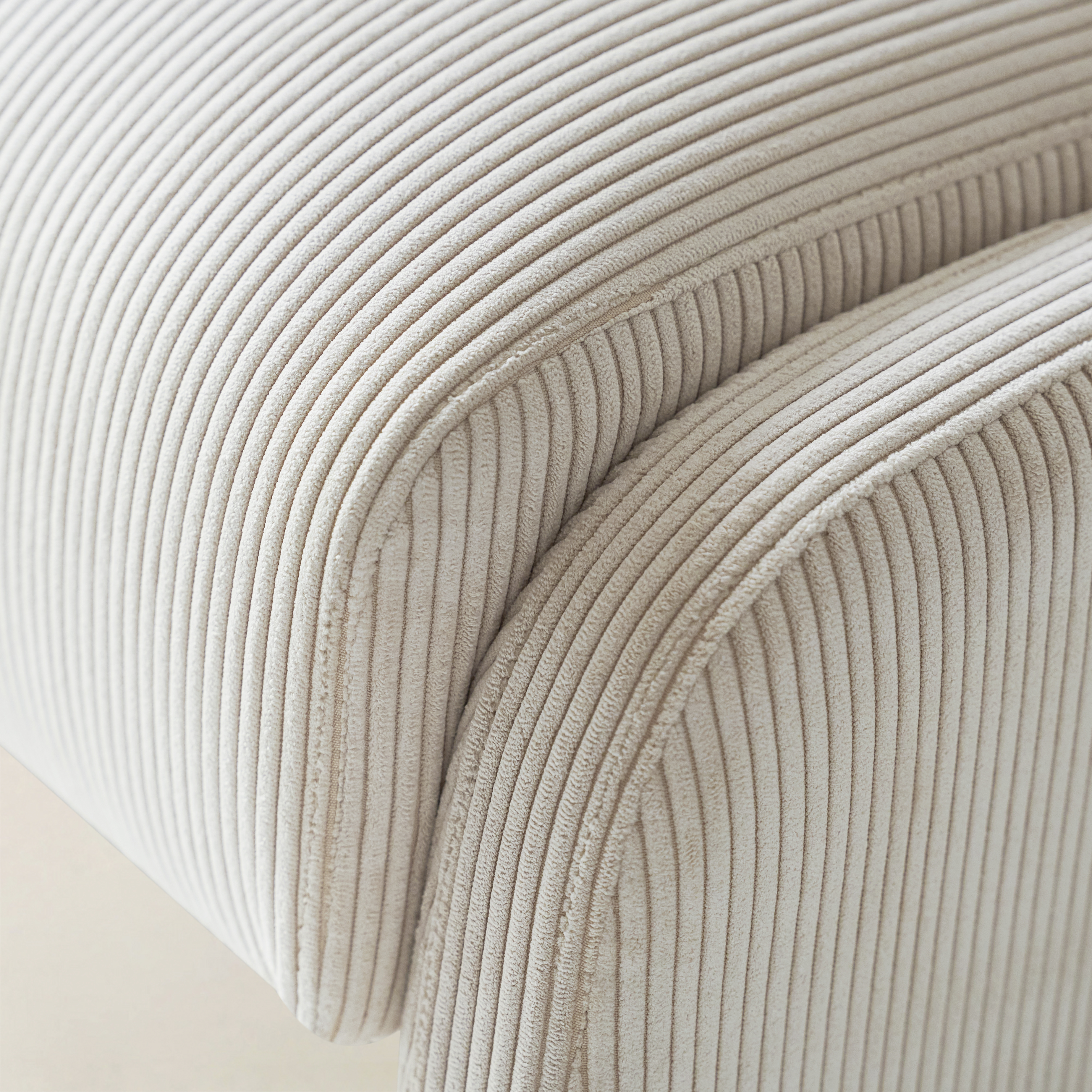 Richard Rounded Modern Design Corduroy Ottoman