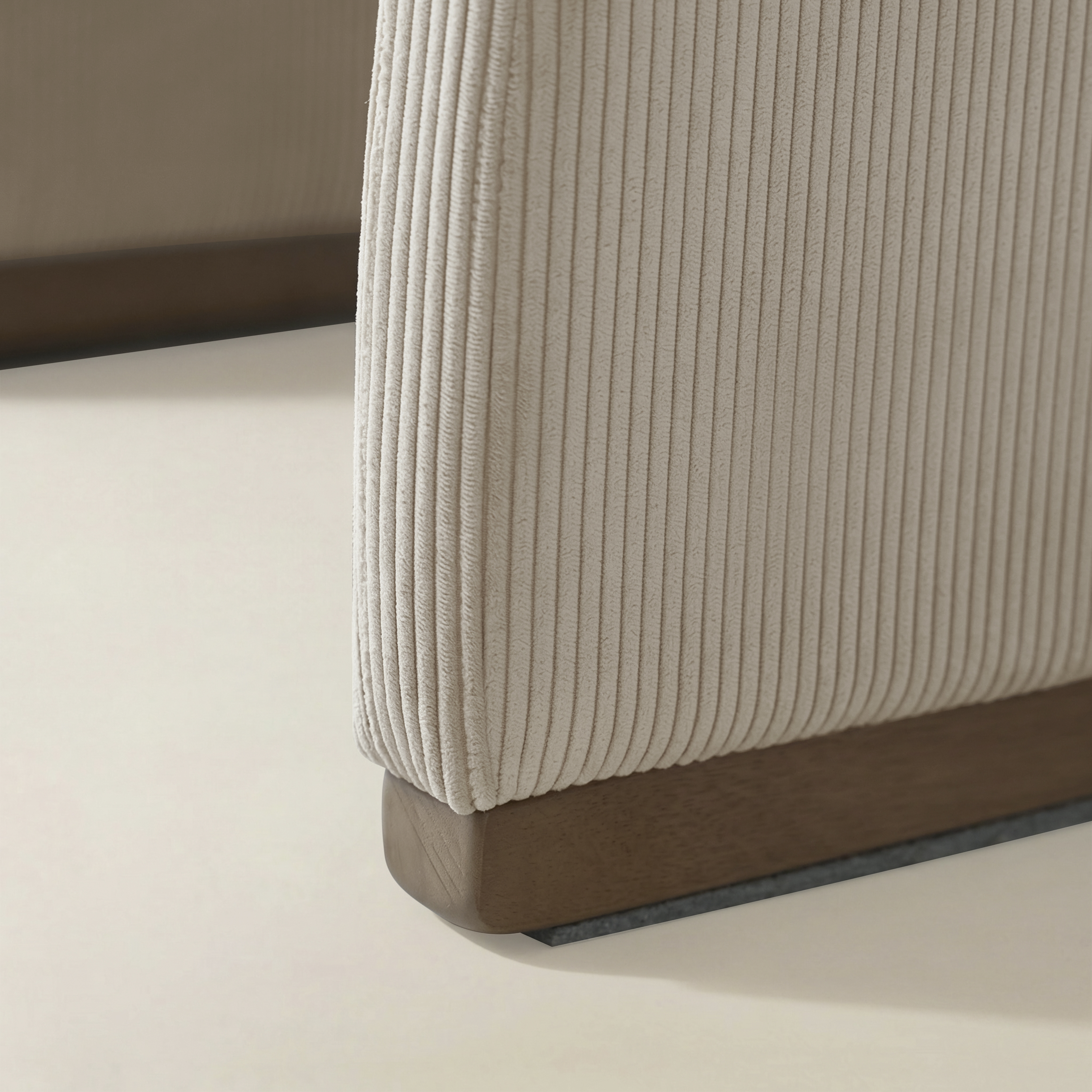 Richard Rounded Modern Design Corduroy Ottoman