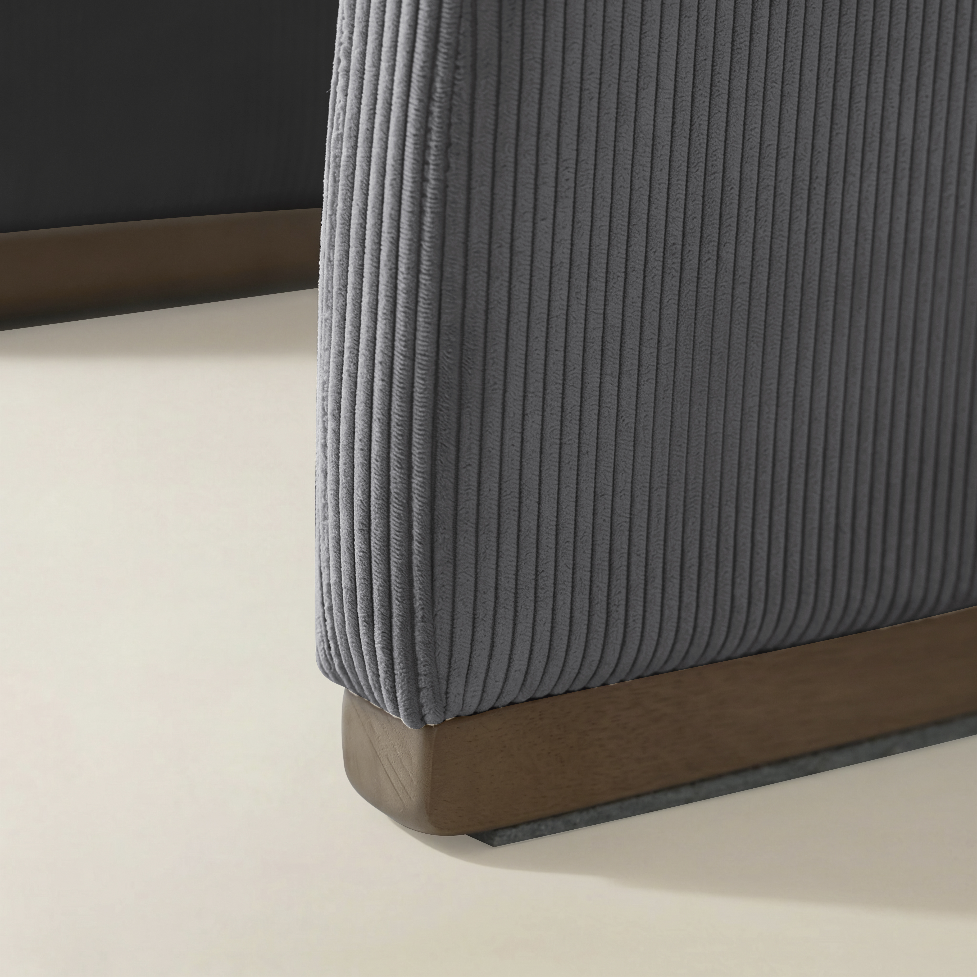 Richard Rounded Modern Design Corduroy Ottoman