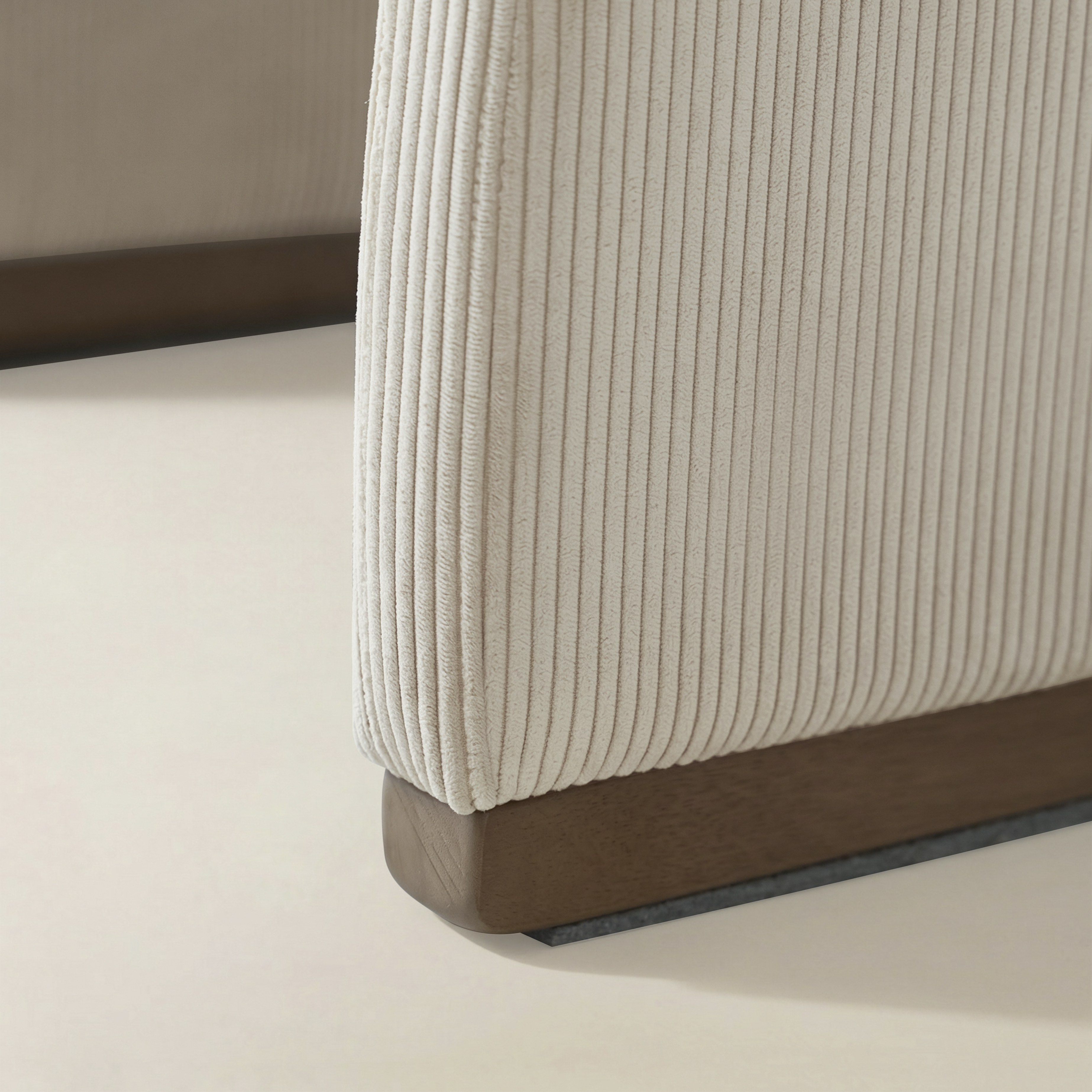 Richard Rounded Modern Design Corduroy Ottoman