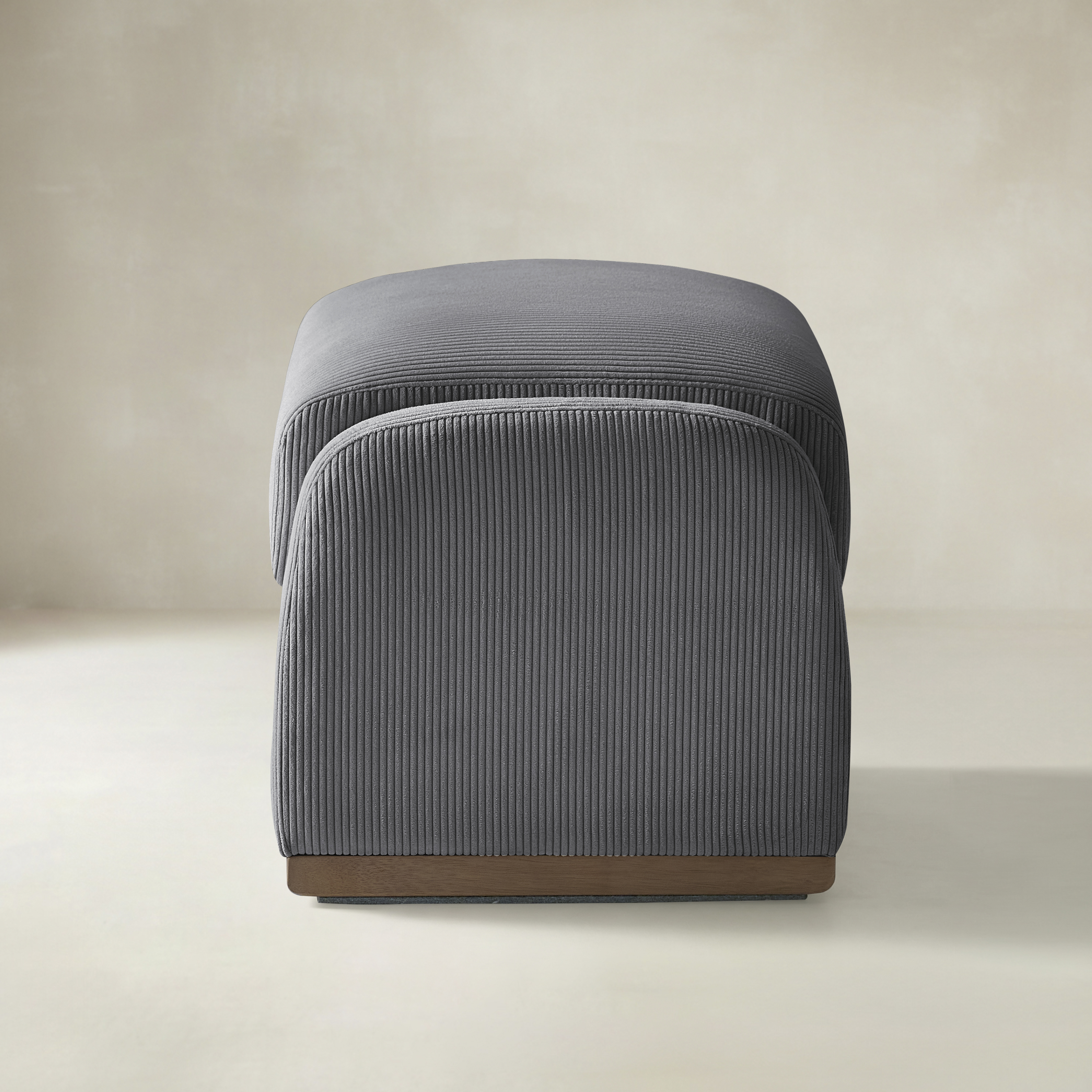 Richard Rounded Modern Design Corduroy Ottoman