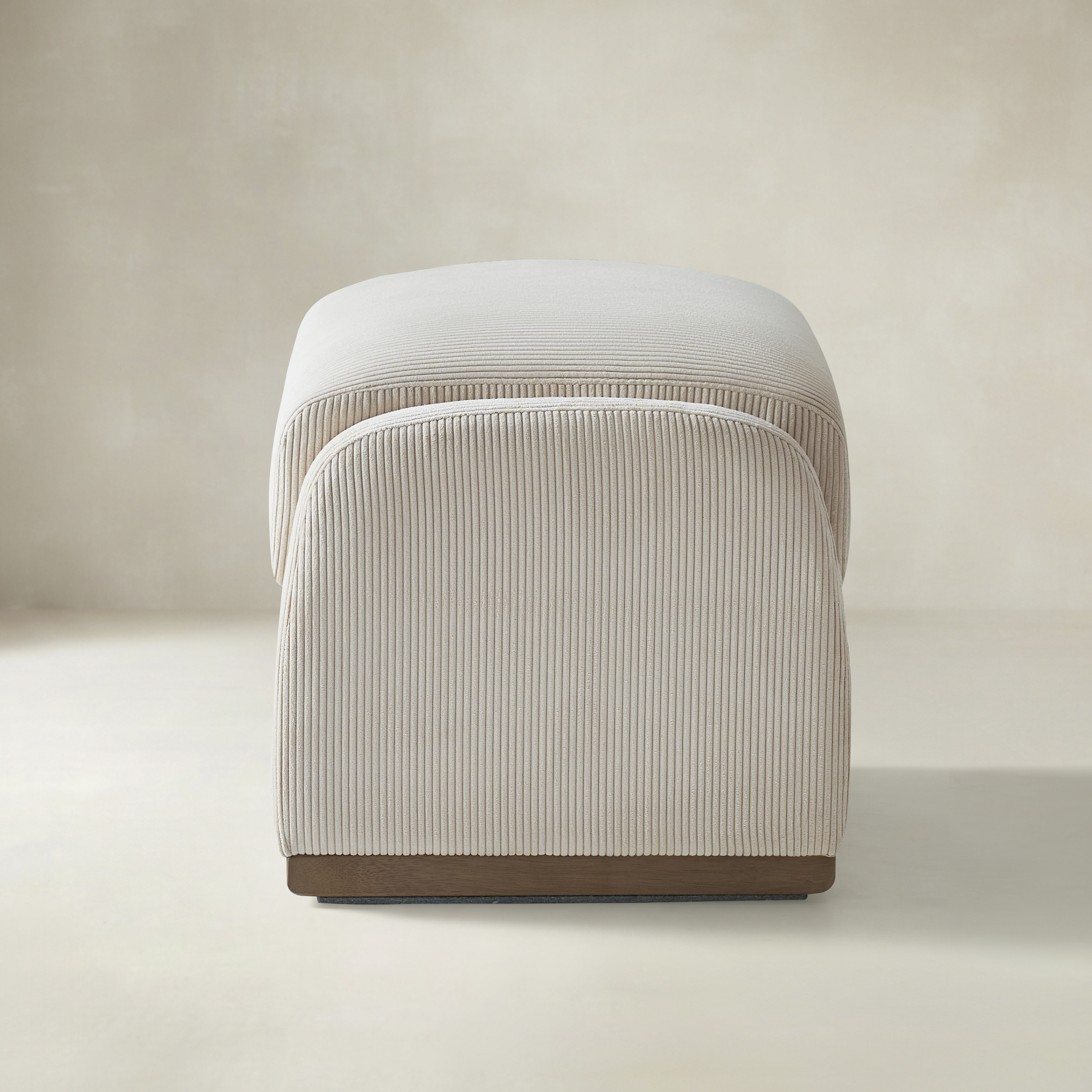 Richard Rounded Modern Design Corduroy Ottoman