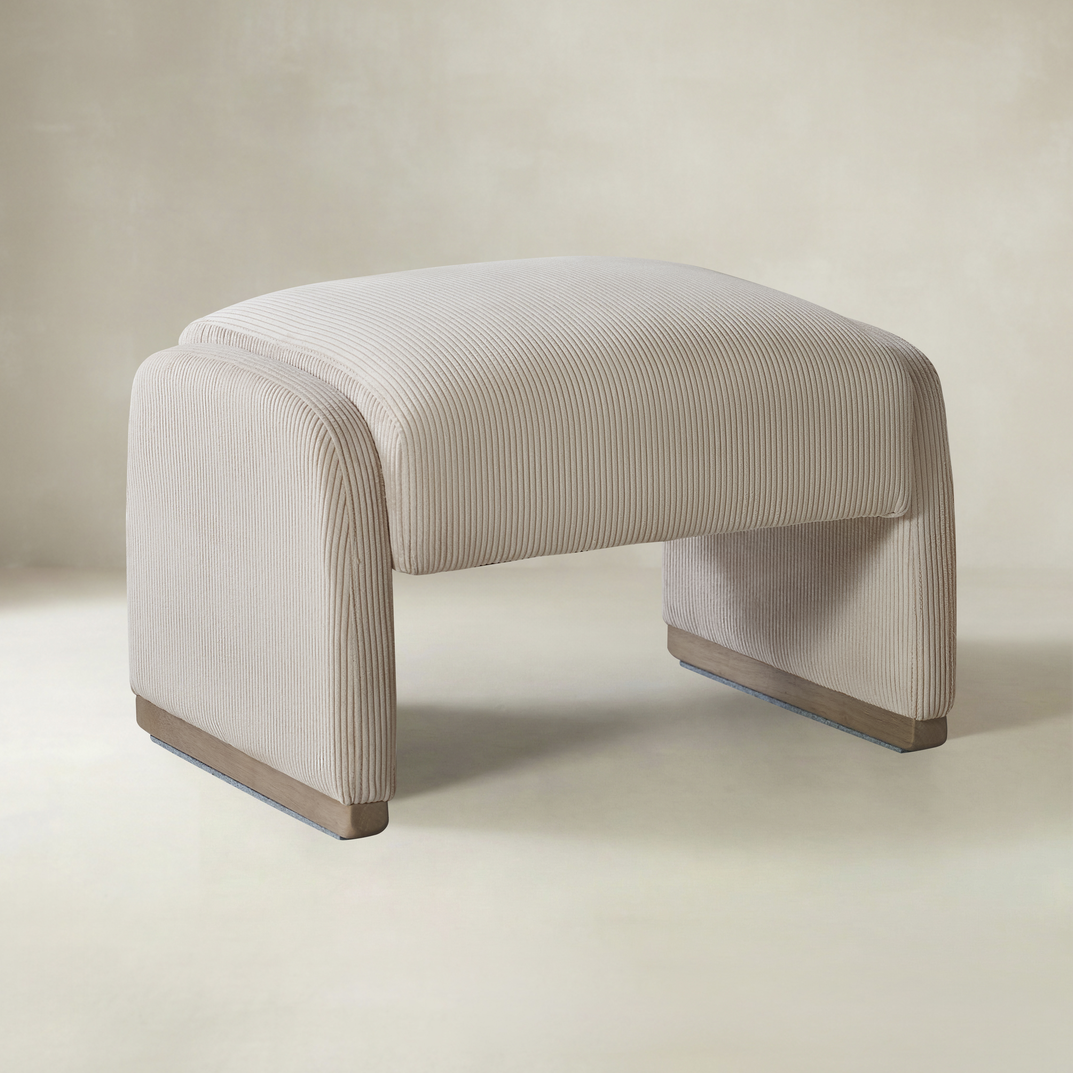 Richard Rounded Modern Design Corduroy Ottoman