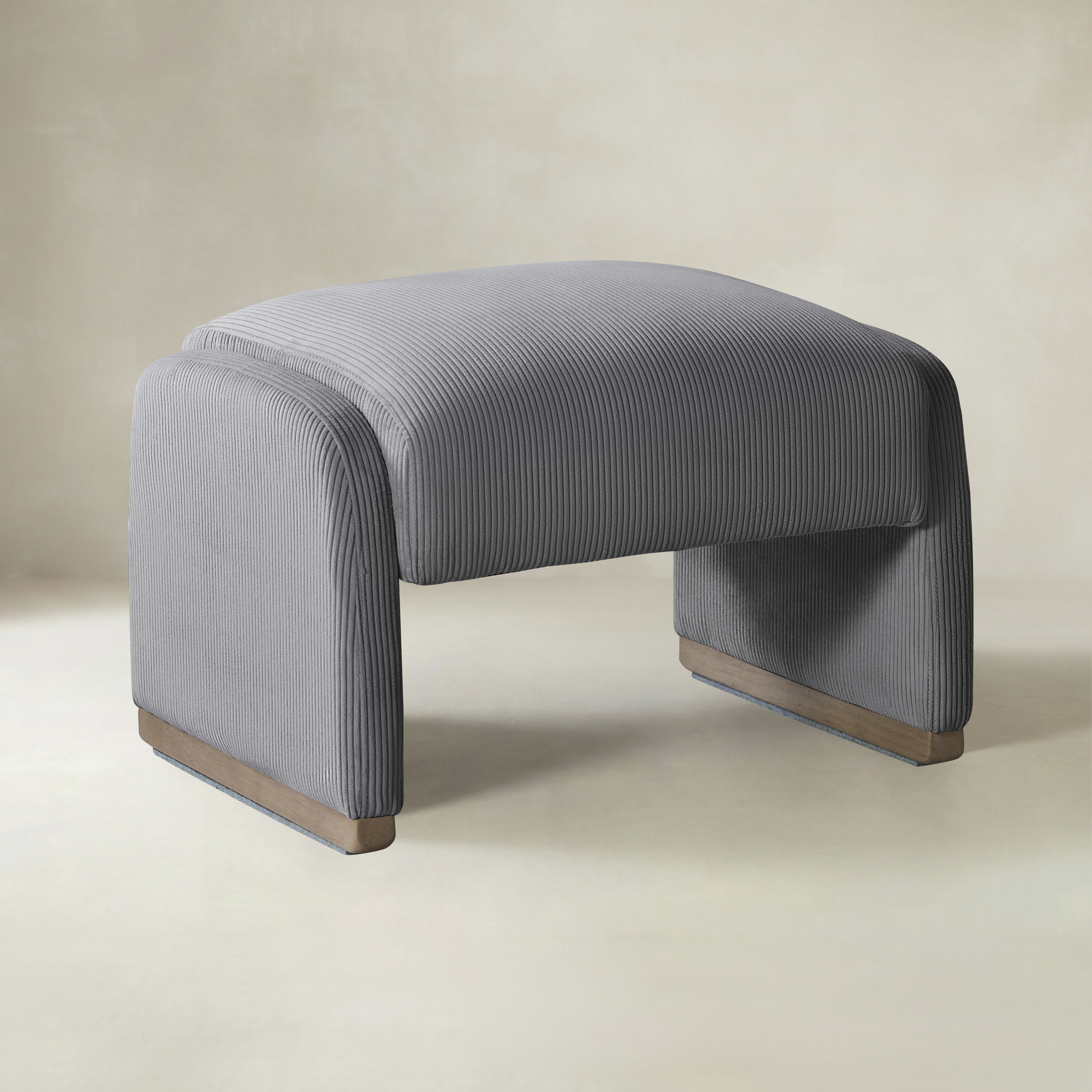 Richard Rounded Modern Design Corduroy Ottoman