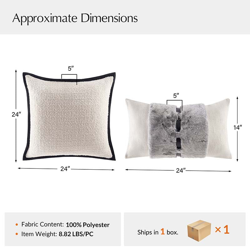 Luxury Decorative Pillow Set of 2 with Inserts