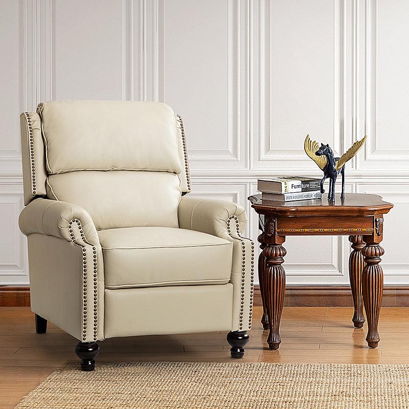 Mid-century Genuine leather recliner chair for living room - HULALA HOME