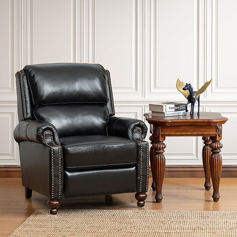 Mid-century Genuine leather recliner chair for living room - HULALA HOME