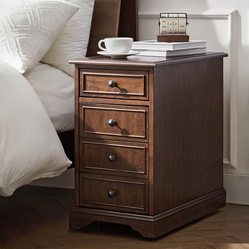 Roque Storage End Table with Wheels - HULALA HOME