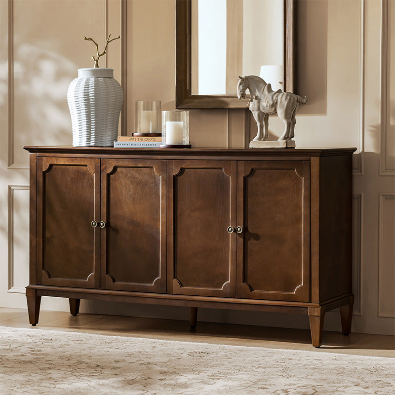 Jane Wood Veneer Sideboard with Adjustable Shelves, Available in 2-Door or 4-Door Options