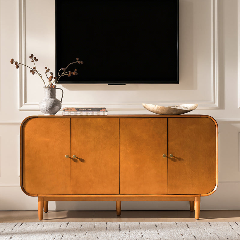 Mid-Century Modern 4-Door Sideboard With Adjustable Shelves