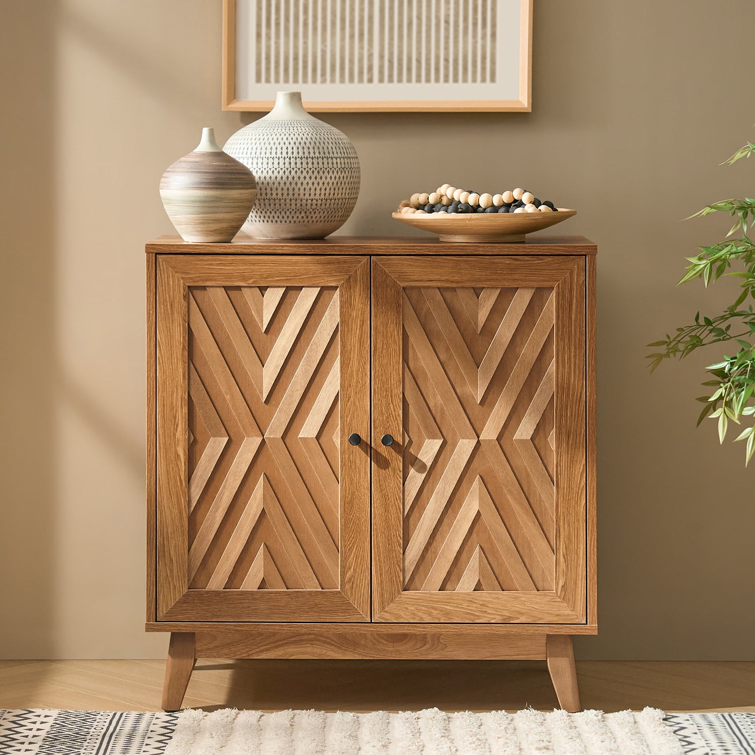 Livius 30" Tall 2-Door Mid-century Modern Accent Cabinet