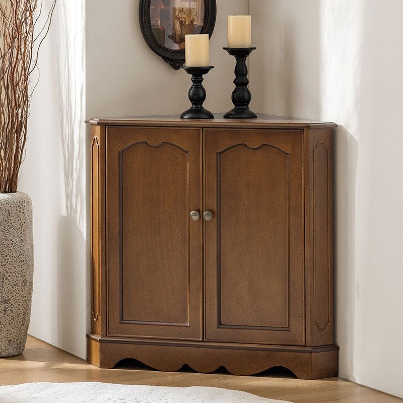 Hagen Traditional 30″ H 2-Door Corner Cabinet | Classic Wood Storage - HULALA HOME