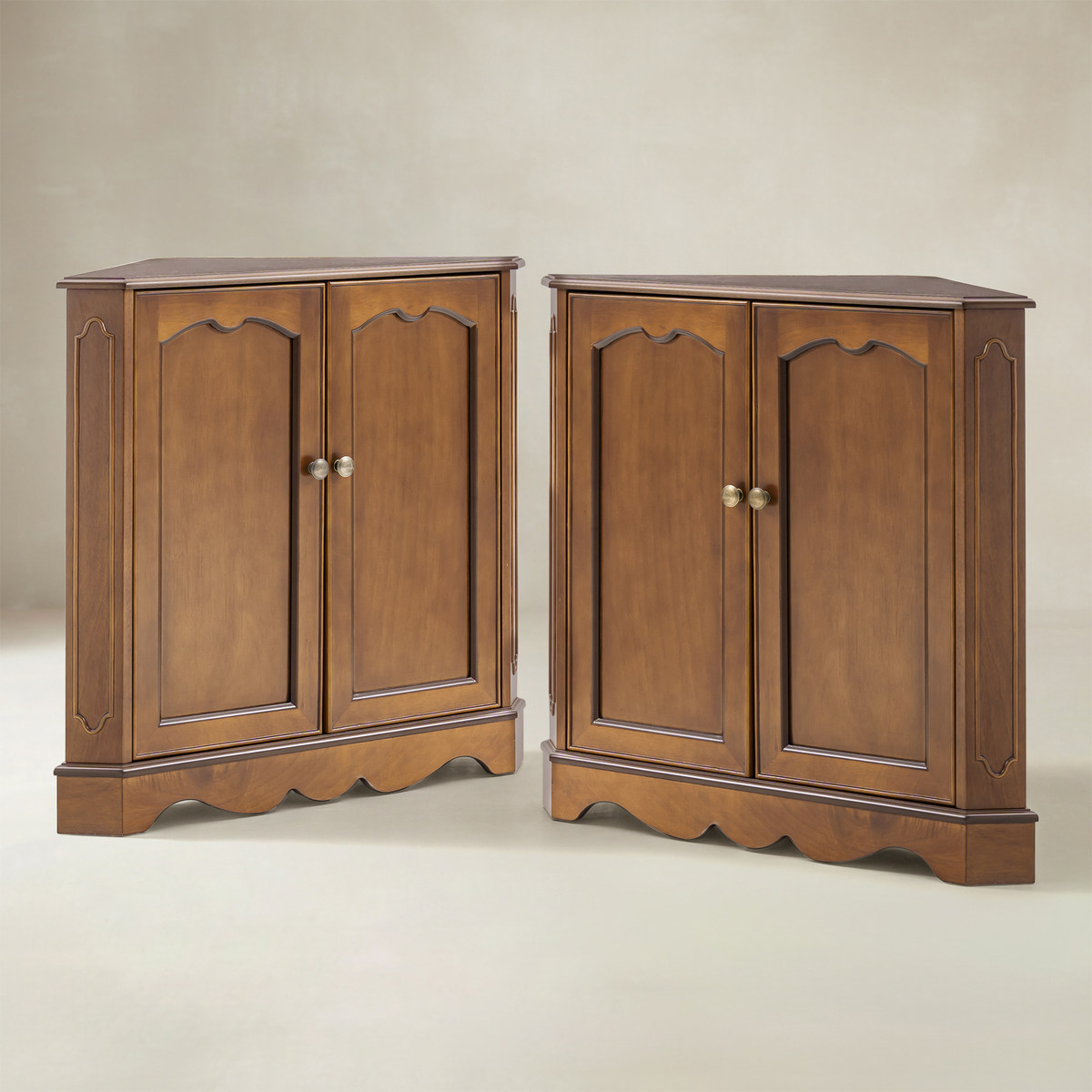 Hagen Traditional 2-Door Corner Cabinet – 30″ H Classic Wood Storage Cabinet with Decorative Molding