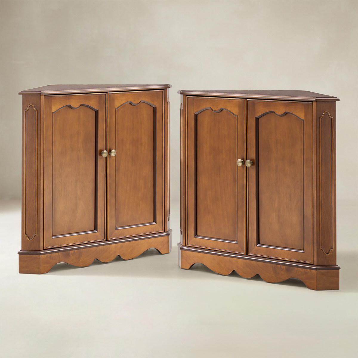 Hagen Traditional 2-Door Corner Cabinet – 30″ H Classic Wood Storage Cabinet with Decorative Molding