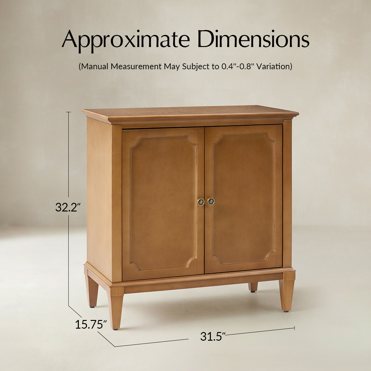 Jane Wood Veneer Sideboard with Adjustable Shelves, Available in 2-Door or 4-Door Options