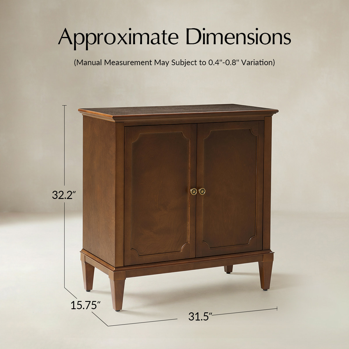 Jane Wood Veneer Sideboard with Adjustable Shelves, Available in 2-Door or 4-Door Options