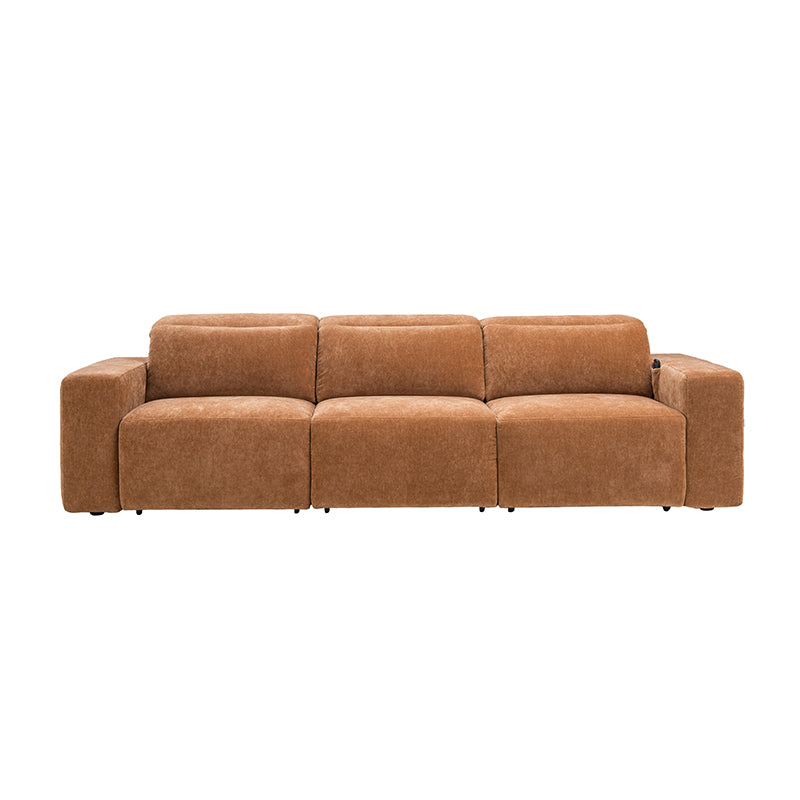 Moussea Modern Chenille Power Reclining Sofa with Sofa Bed Functionality