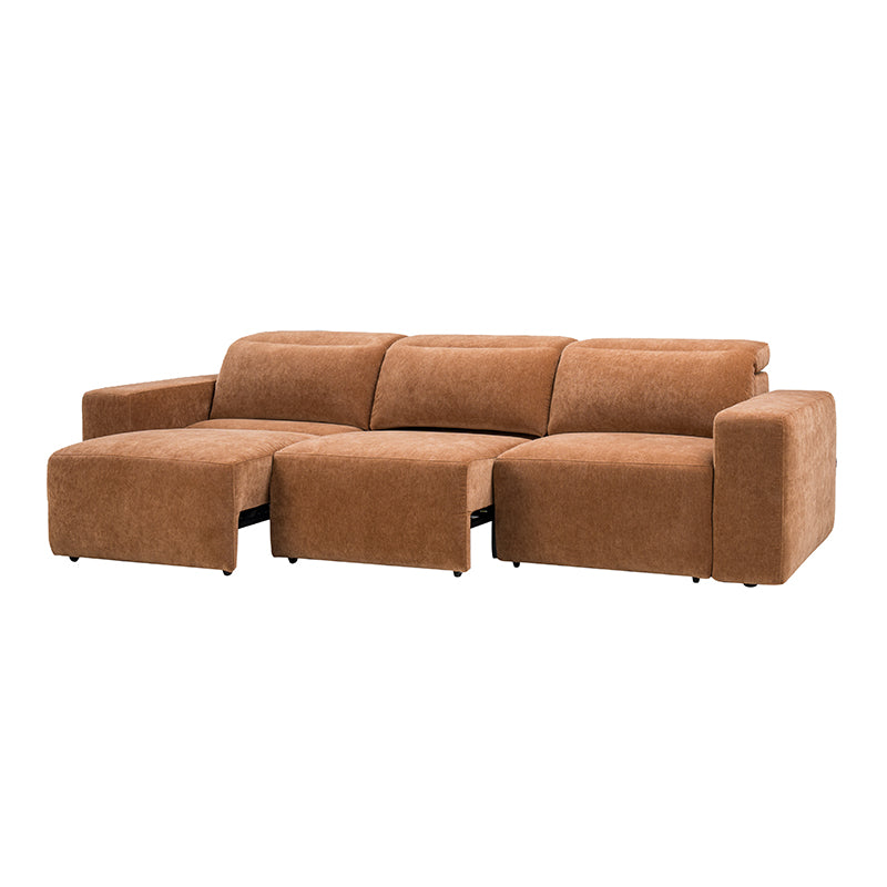 Moussea Modern Chenille Power Reclining Sofa with Sofa Bed Functionality