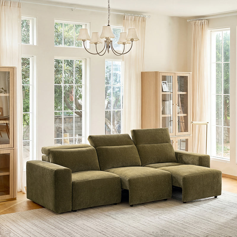 Moussea Modern Chenille Power Sofa Bed – Sliding Out Convertible Couch with Power Recliners - HULALA HOME