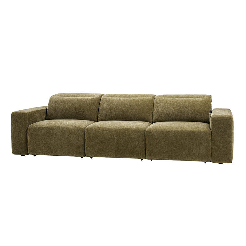 Moussea Modern Chenille Power Reclining Sofa with Sofa Bed Functionality
