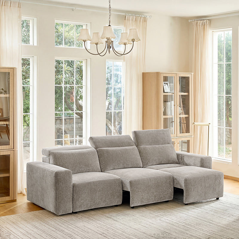 Moussea Modern Chenille Power Sofa Bed – Sliding Out Convertible Couch with Power Recliners - HULALA HOME