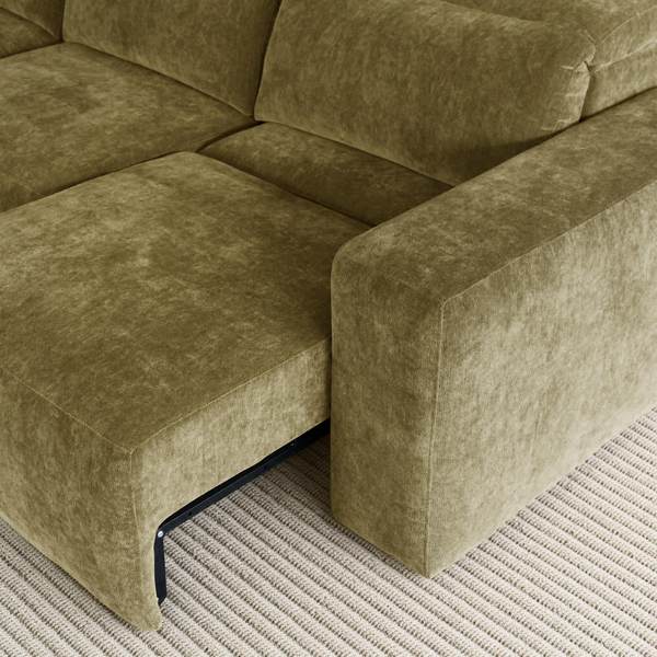 Moussea Modern Chenille Power Reclining Sofa with Sofa Bed Functionality