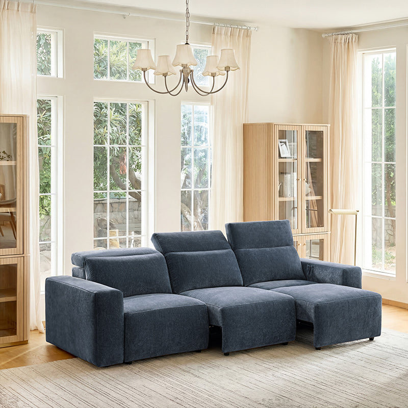 Moussea Modern Chenille Power Sofa Bed – Sliding Out Convertible Couch with Power Recliners - HULALA HOME