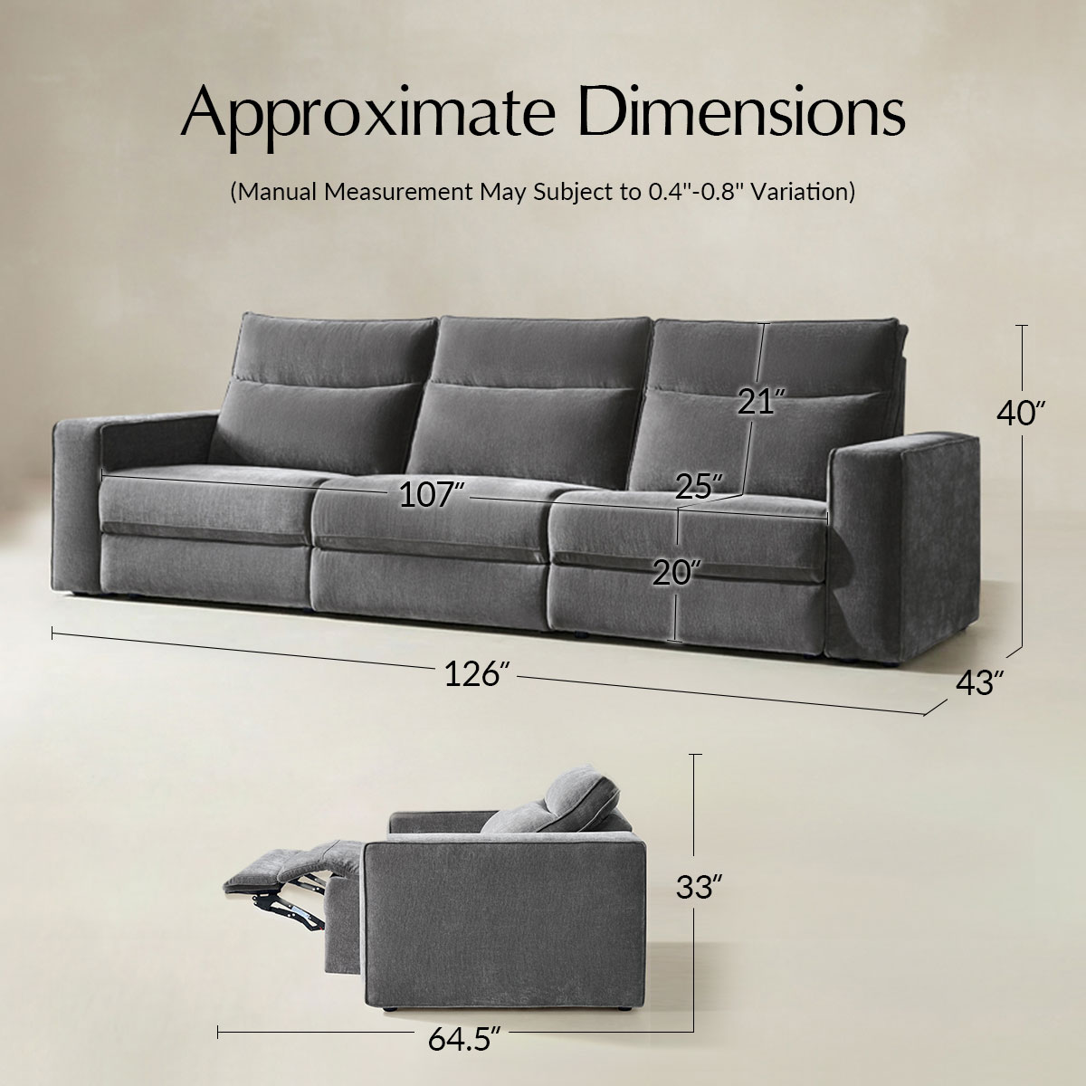 EliteNest Smart Modular Sofa Easy Assembly with Power Recliners