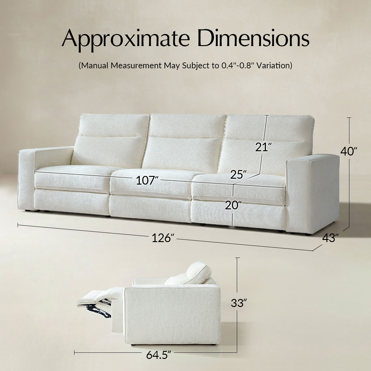 EliteNest Smart Modular Sofa Easy Assembly with Power Recliners
