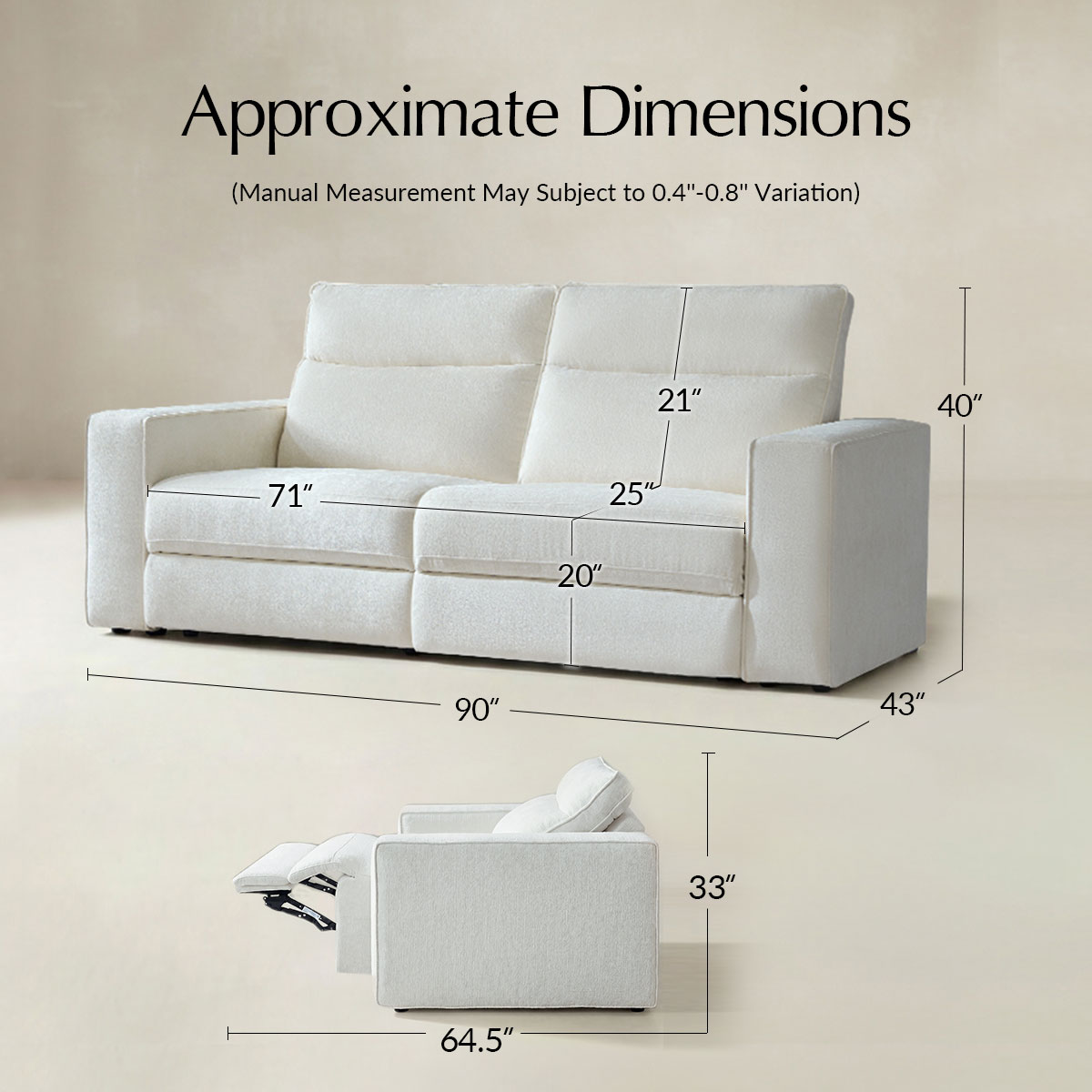 EliteNest Smart Modular Sofa Easy Assembly with Power Recliners