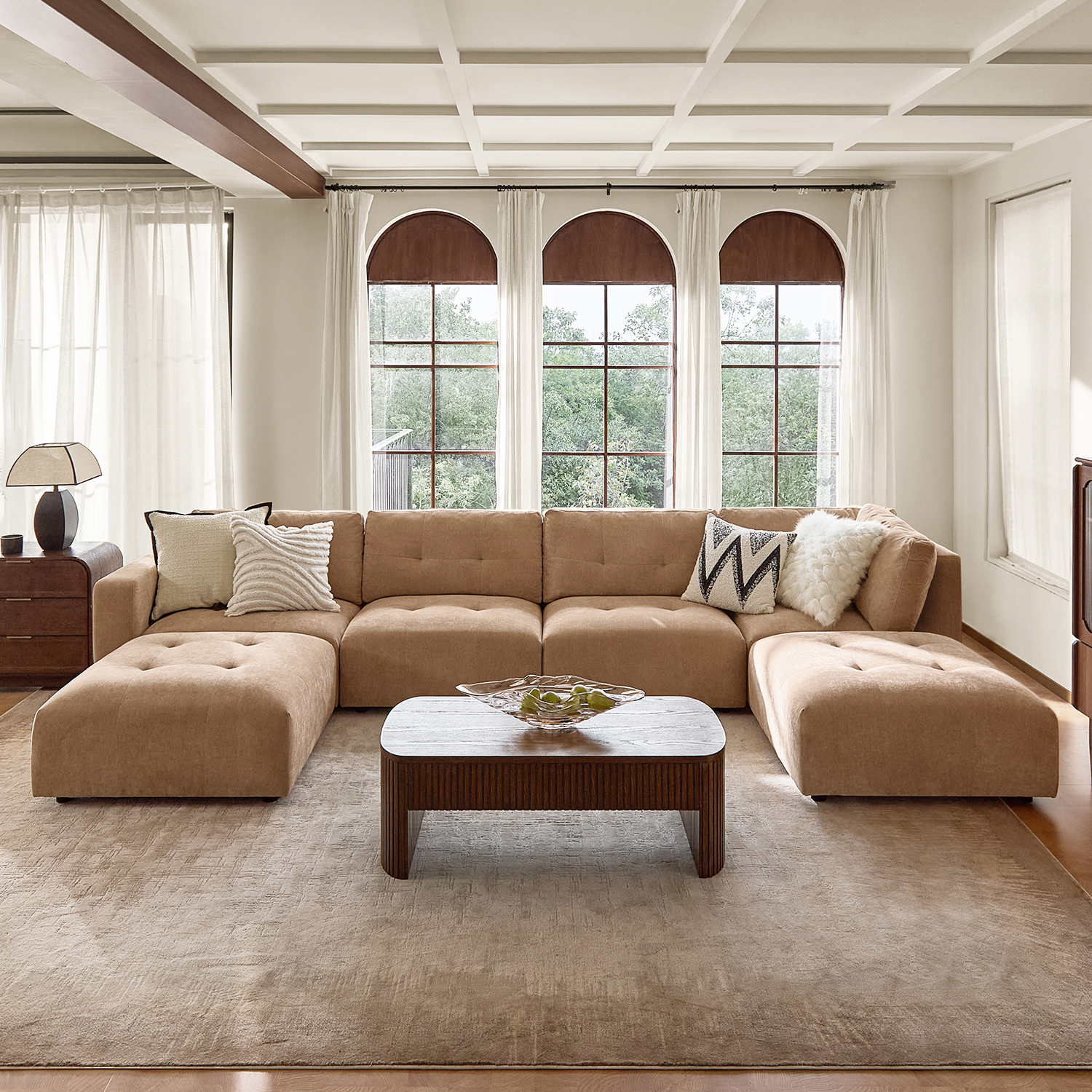 Memosa Deep-Seat Modular Sectional Sofa with Memory Foam — Modern Living Comfort