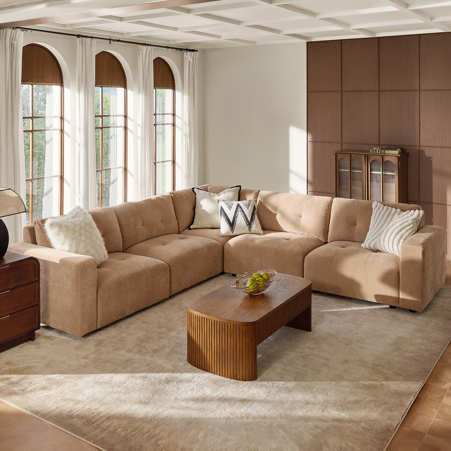 Memosa Deep-Seat Modular Sectional Sofa with Memory Foam — Modern Living Comfort