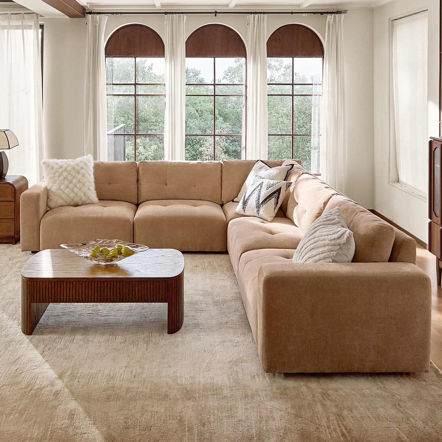 Memosa Deep-Seat Modular Sectional Sofa with Memory Foam — Modern Living Comfort