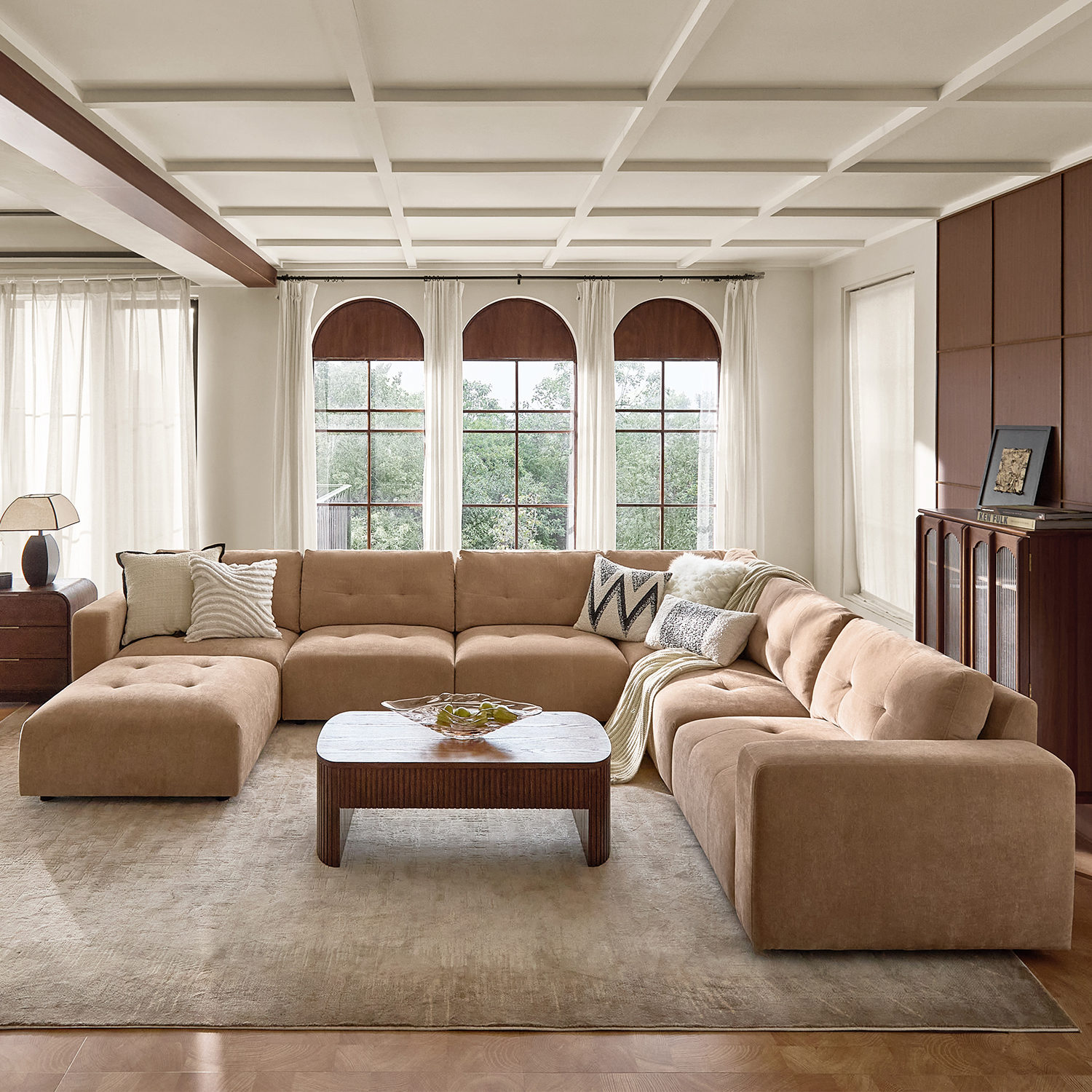 Memosa Deep-Seat Modular Sectional Sofa with Memory Foam — Modern Living Comfort