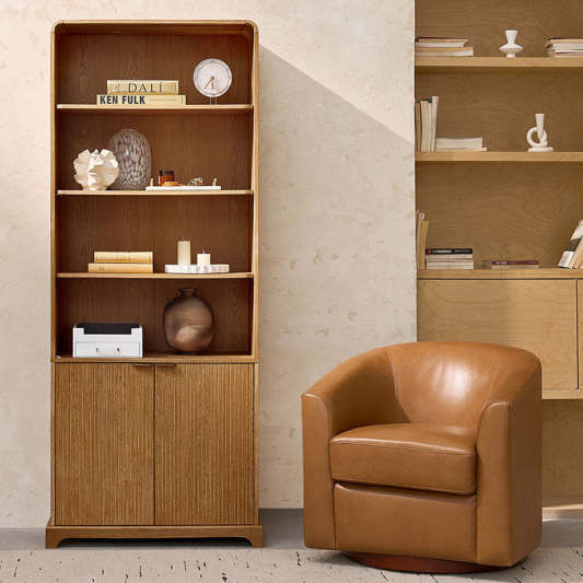 Silvia Modern Wood Veneer Bookcase