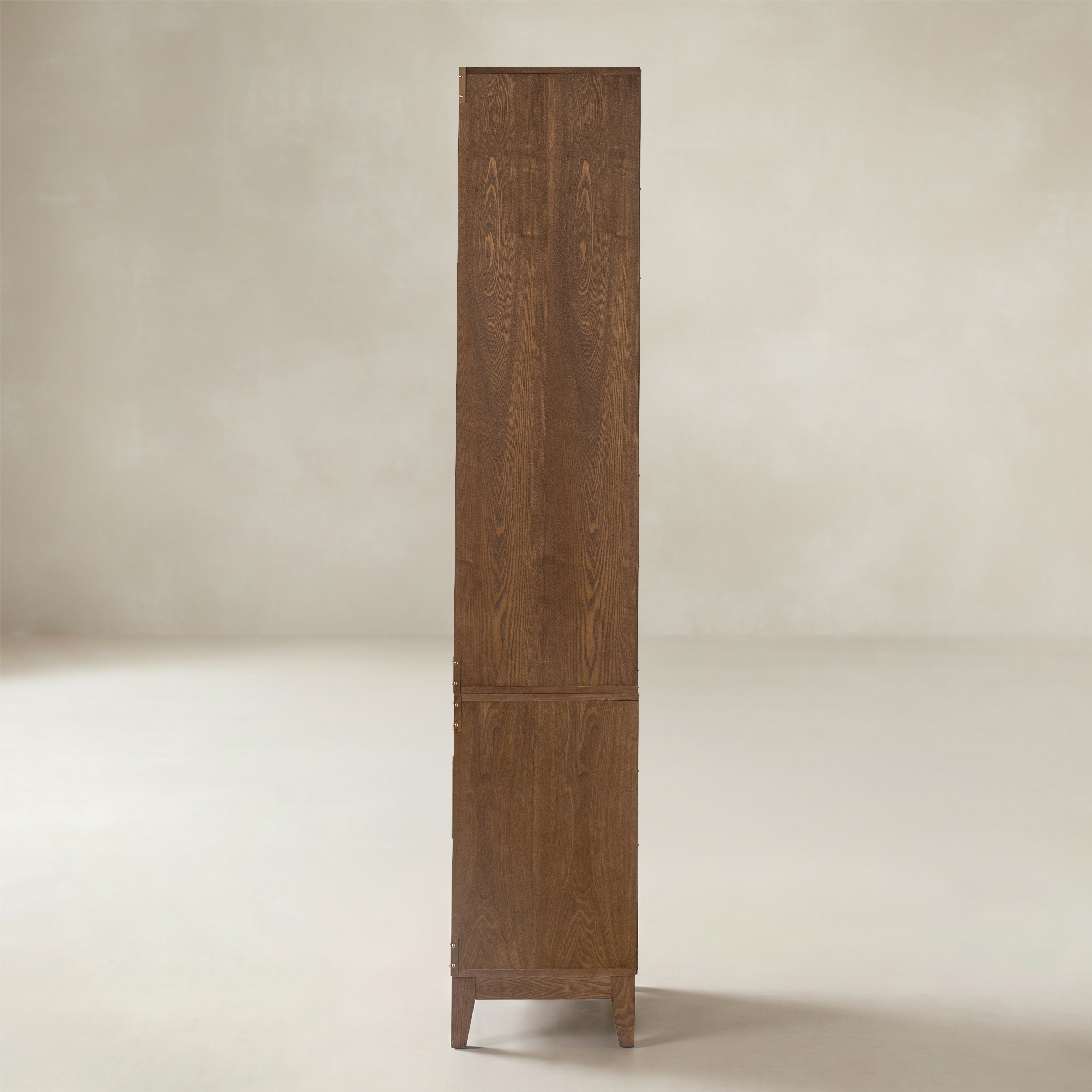 79.25" Glass-Door Display & Storage Cabinet with Adjustable Shelves
