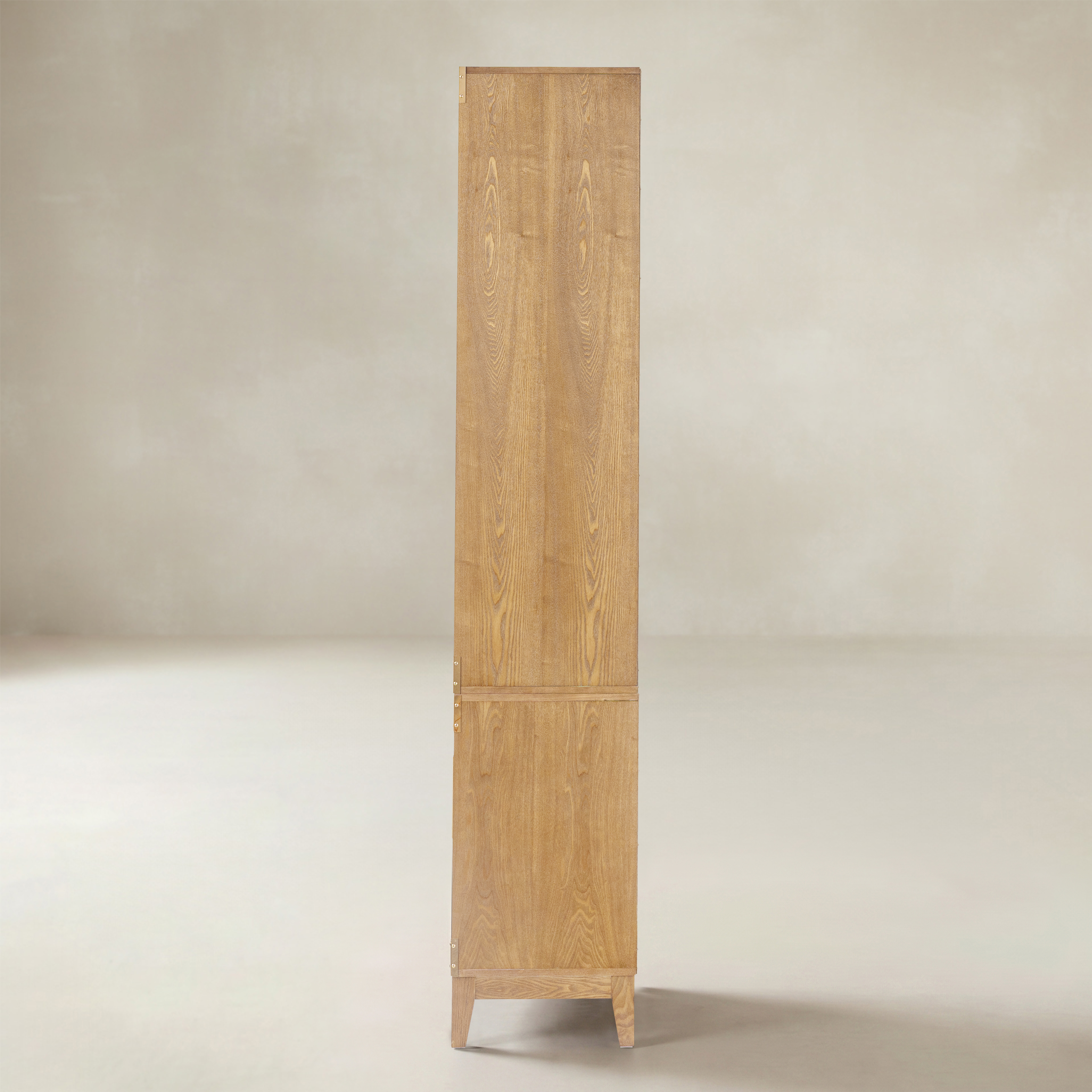 79.25" Glass-Door Display & Storage Cabinet with Adjustable Shelves