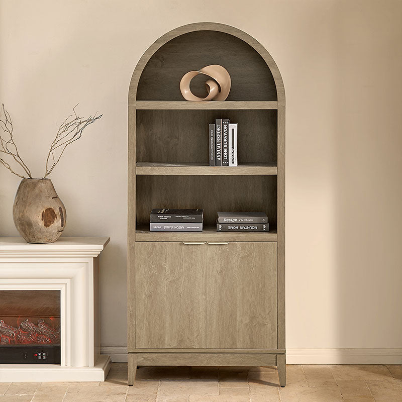 Victoria Modern Curved Top Bookcase - HULALA HOME