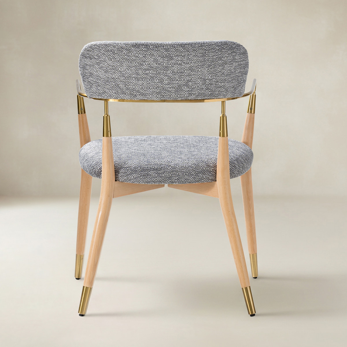Sabina Modern Dining Chair with Wooden Legs & Metal Armrests ,Set of 2