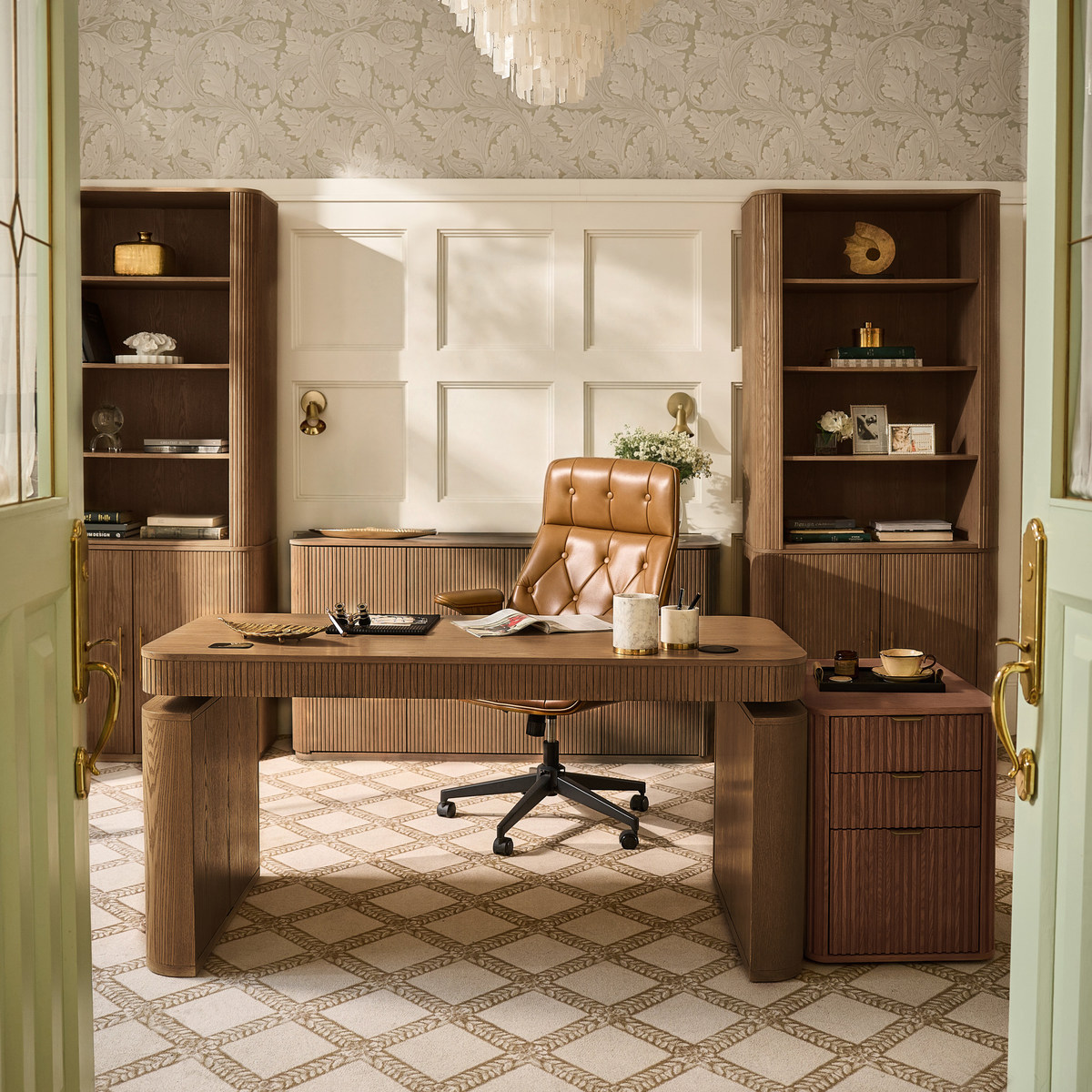 Baggio Modern Fluted Electric Adjustable Standing Desk - HULALA HOME