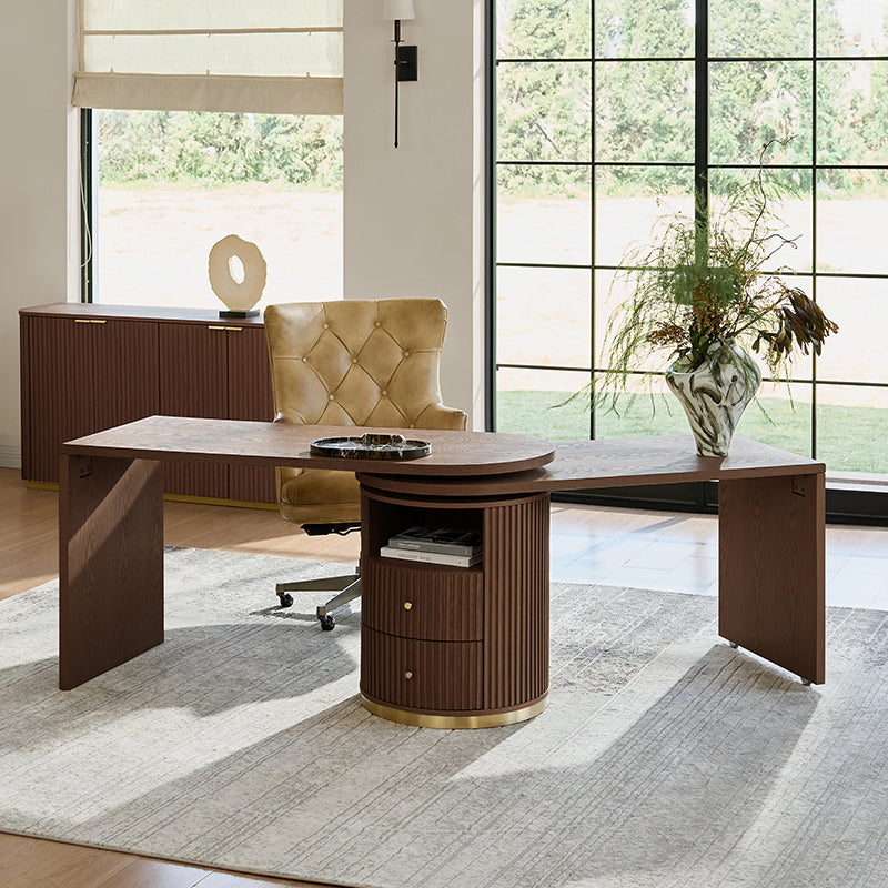Modern Fluted 360 Rotating Office Desk
