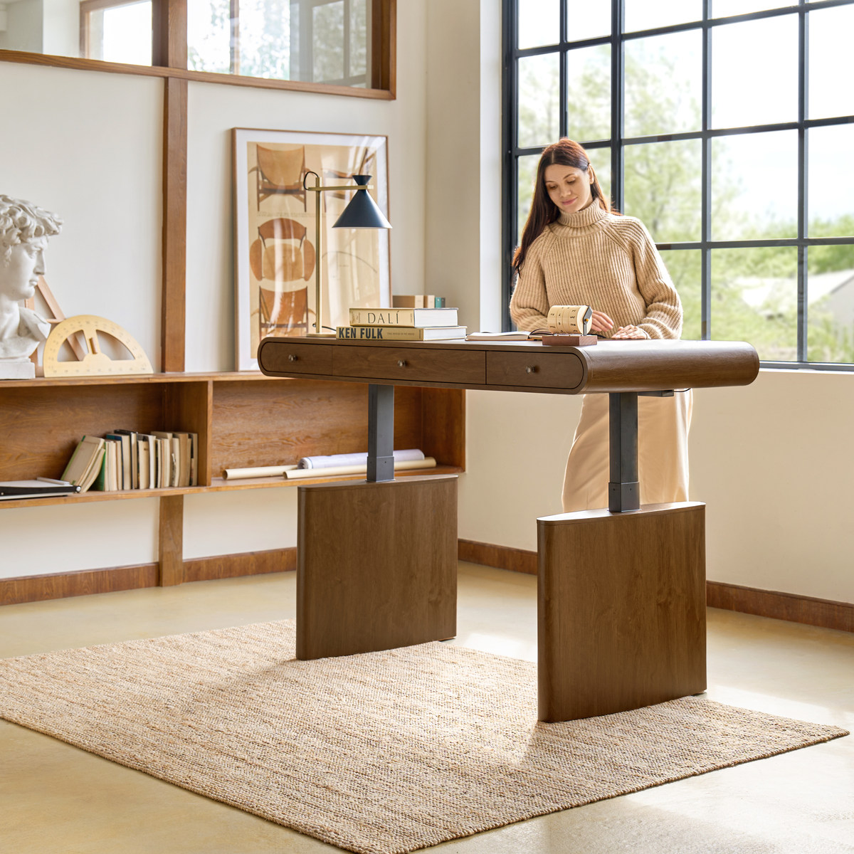 Louise Mid-century Modern Electric Adjustable Standing Desk