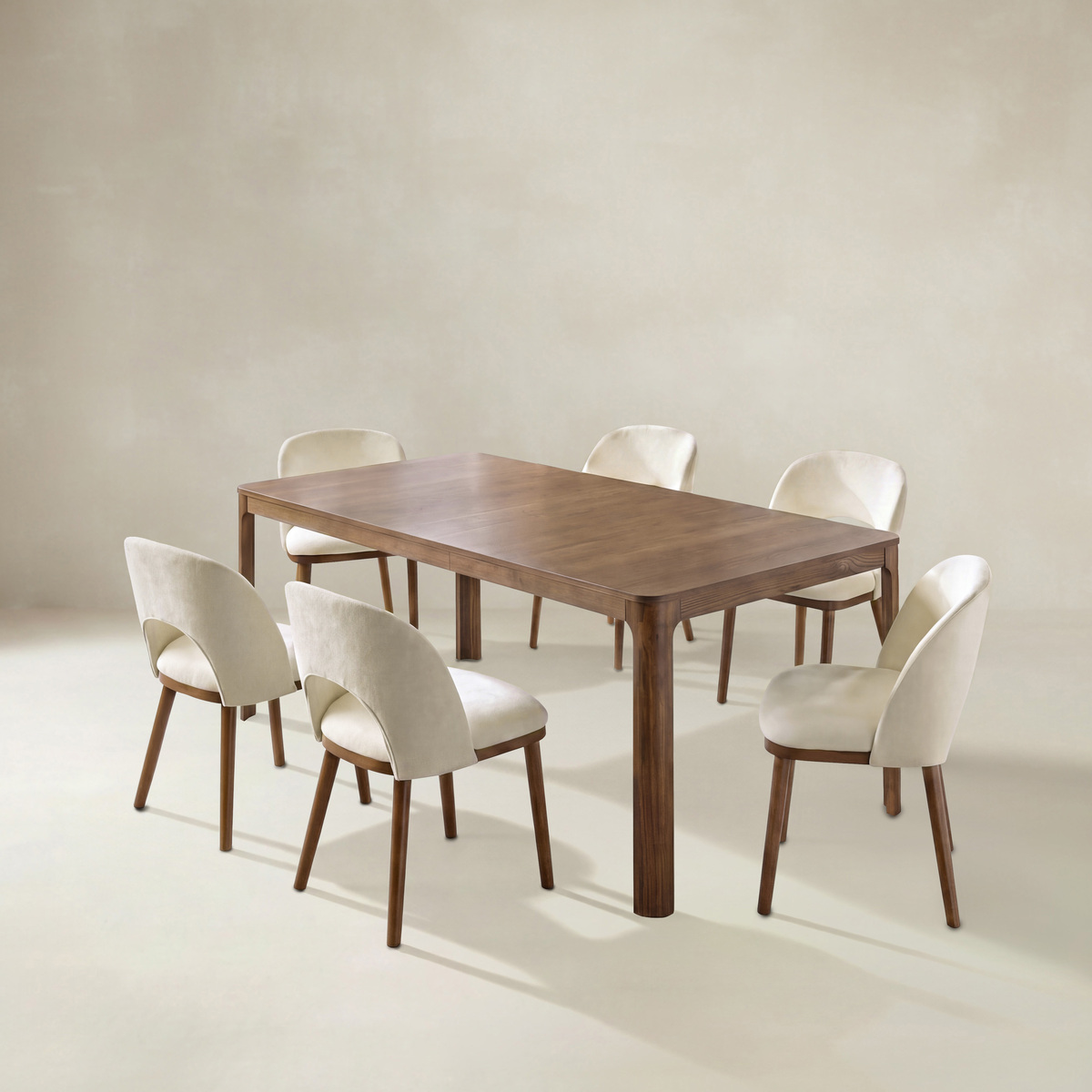 Marlow 80" Organic Modern Rectangular Wood Dining Table for 6–8 People